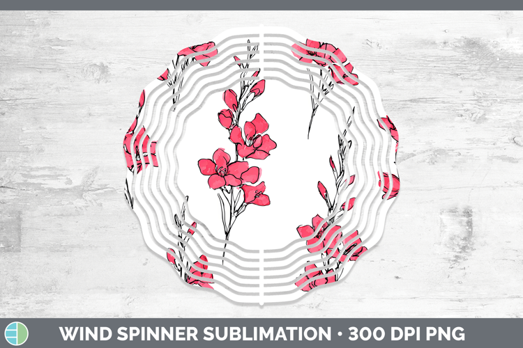 Gladiolus Flowers 01 Simple Wind Spinner Sublimation Design
