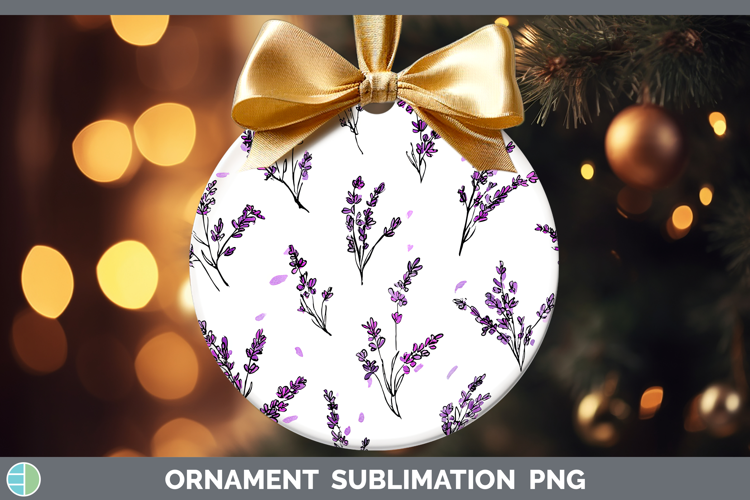 Lavender Flowers 01 Simple Ornament Sublimation Design