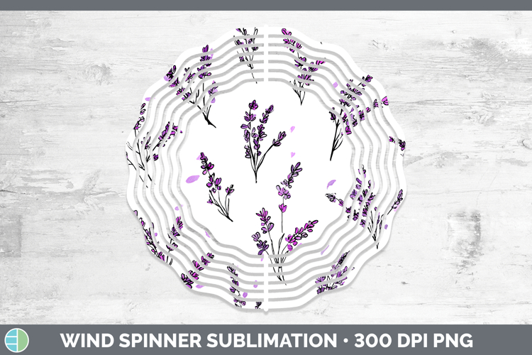 Lavender Flowers 01 Simple Wind Spinner Sublimation Design