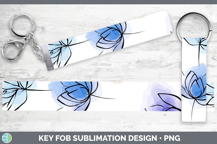Lotus Flowers 01 Simple Key Fob Sublimation Design