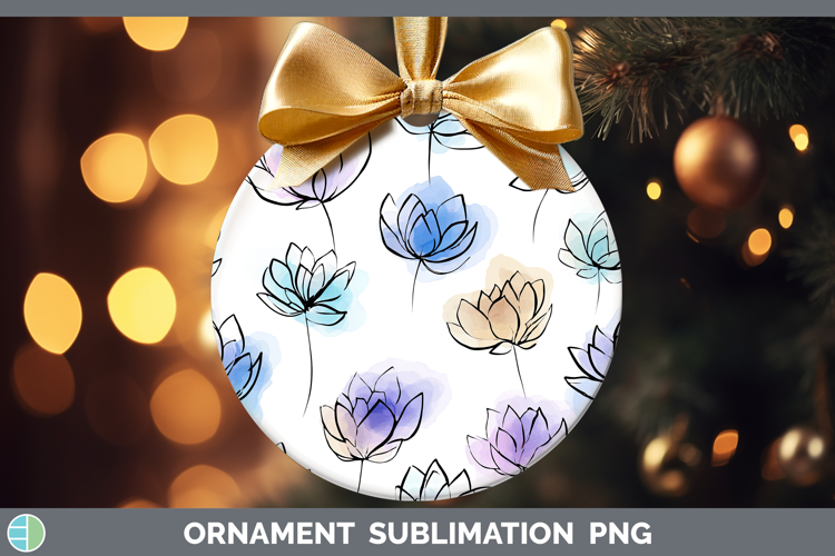 Lotus Flowers 01 Simple Ornament Sublimation Design
