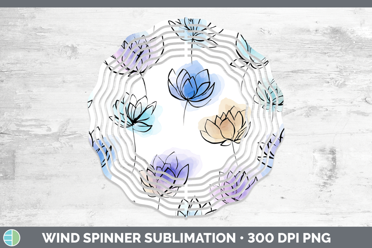 Lotus Flowers 01 Simple Wind Spinner Sublimation Design