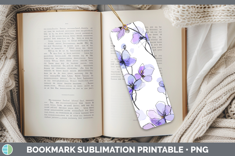 Orchid Flowers 01 Simple Bookmark Sublimation Design
