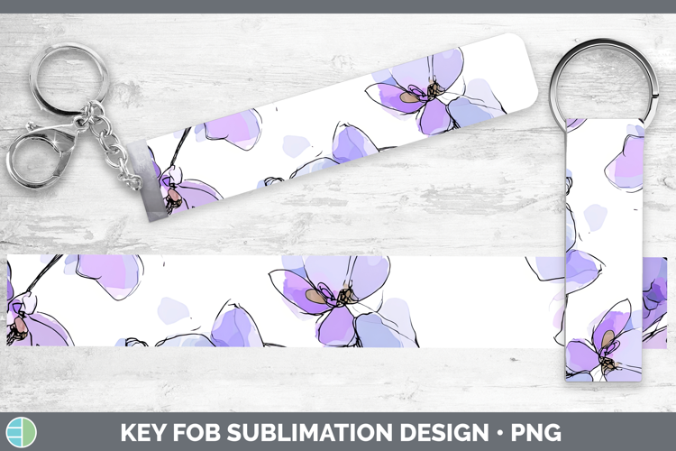 Orchid Flowers 01 Simple Key Fob Sublimation Design