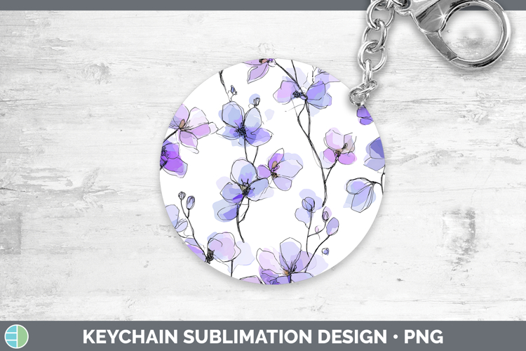 Orchid Flowers 01 Simple Keychain Sublimation Design