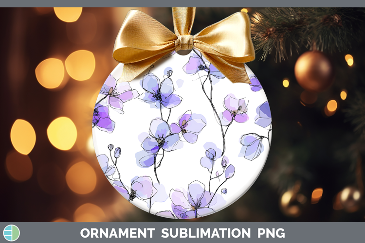 Orchid Flowers 01 Simple Ornament Sublimation Design
