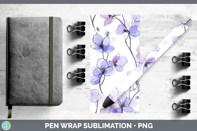 Orchid Flowers 01 Simple Pen Wrap Sublimation Design