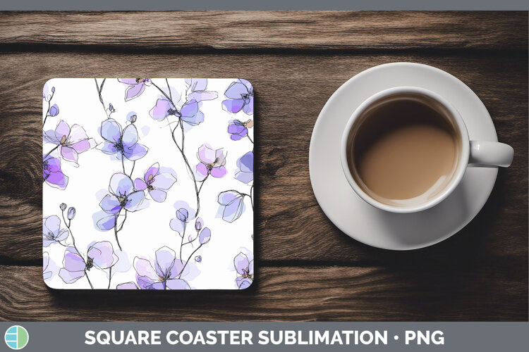 GorgeousFlowers 01 Simple Square Coaster design.