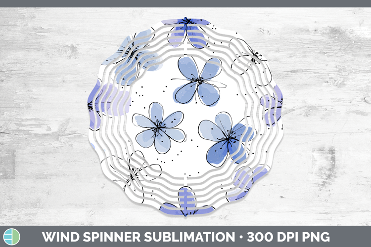 Periwinkle Flowers 01 Simple Wind Spinner Sublimation Design