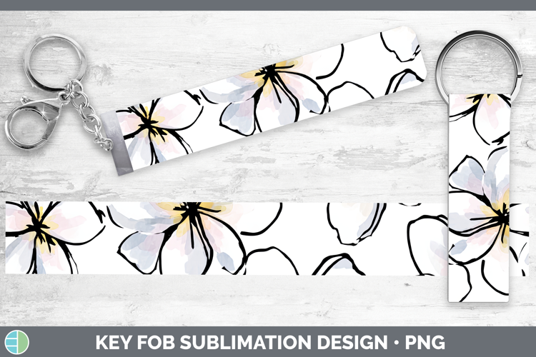 Plumeria Flowers 01 Simple Key Fob Sublimation Design