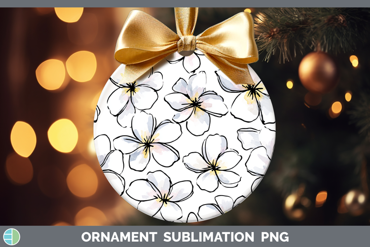 Plumeria Flowers 01 Simple Ornament Sublimation Design