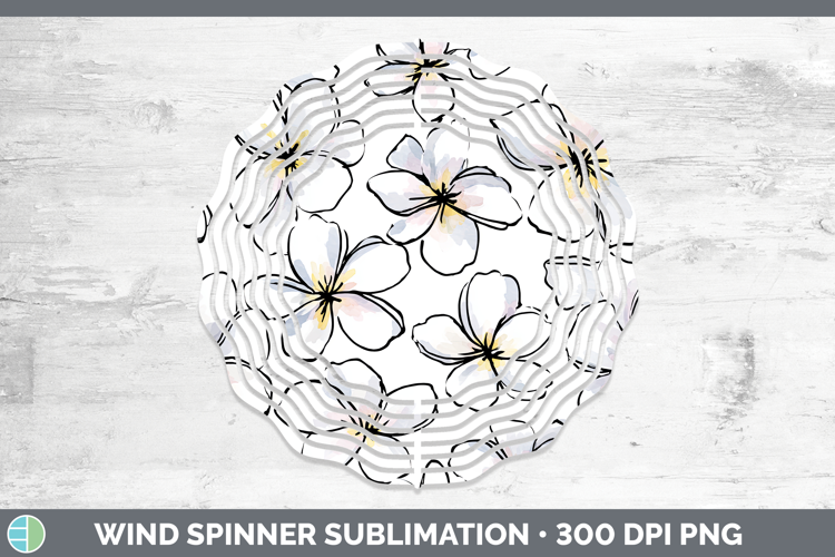 Plumeria Flowers 01 Simple Wind Spinner Sublimation Design