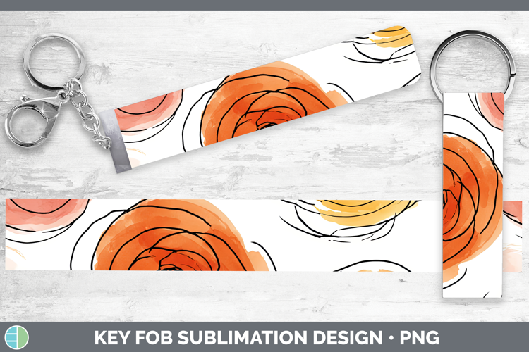 Ranunculus Flowers 01 Simple Key Fob Sublimation Design