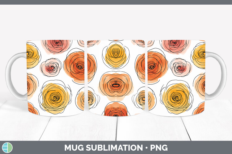 GorgeousFlowers 01 Simple Mug Wrap design.