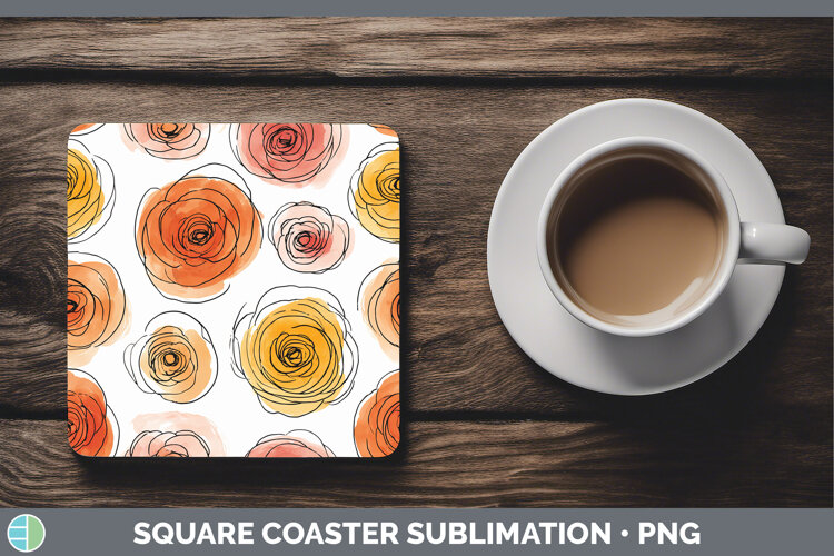 GorgeousFlowers 01 Simple Square Coaster design.