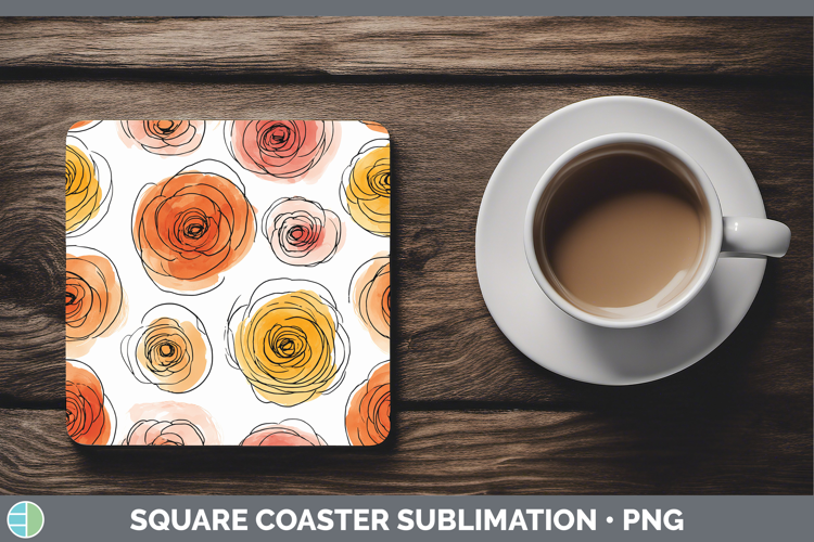 Ranunculus Flowers 01 Simple Square Coaster Sublimation Desi