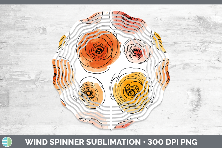 Ranunculus Flowers 01 Simple Wind Spinner Sublimation Design