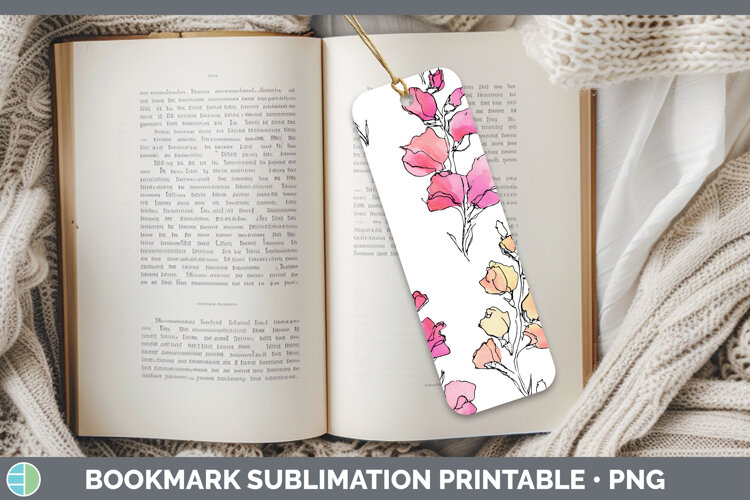 GorgeousFlowers 01 Simple Bookmark design.