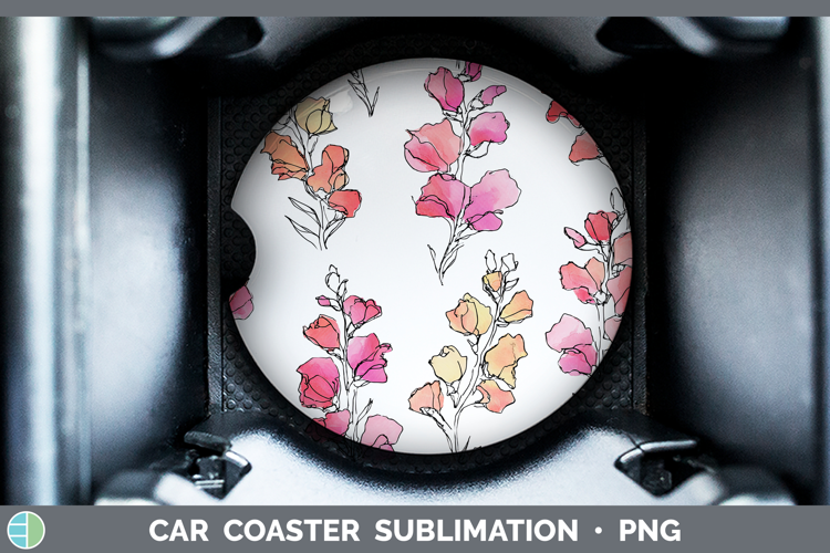 Snapdragon Flowers 01 Simple Car Coaster Sublimation Design