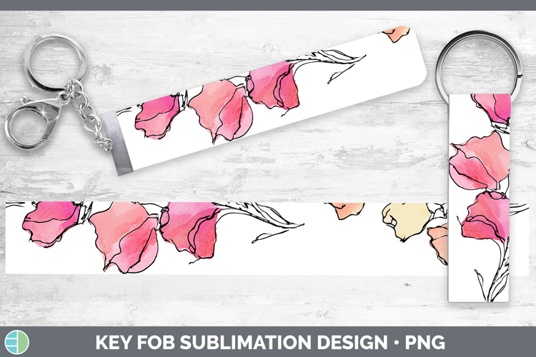 Snapdragon Flowers 01 Simple Key Fob Sublimation Design