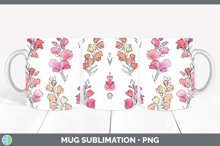 Snapdragon Flowers 01 Simple Mug Wrap Sublimation Design