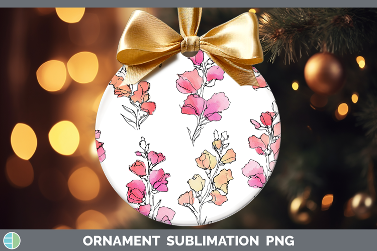 Snapdragon Flowers 01 Simple Ornament Sublimation Design