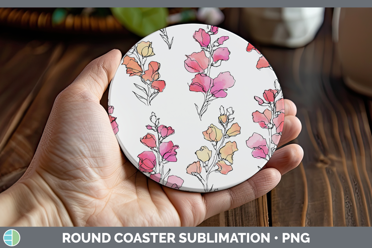Snapdragon Flowers 01 Simple Round Coaster Sublimation Desig