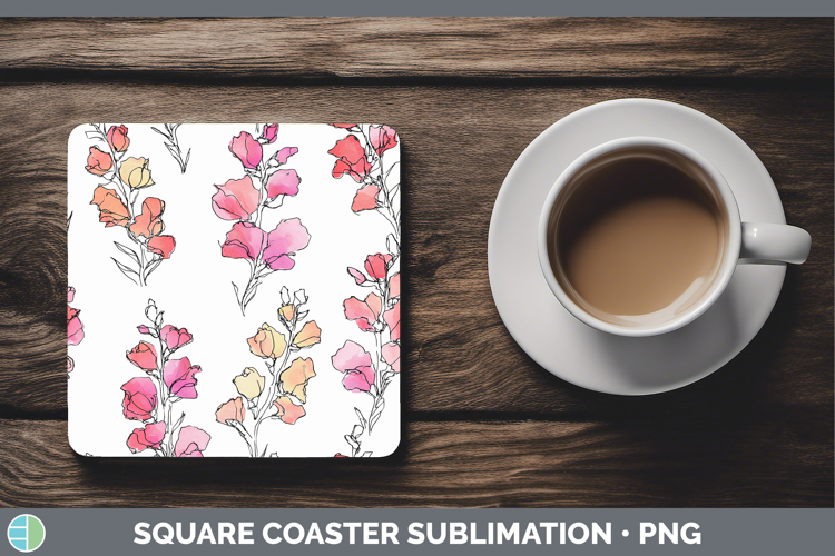 Snapdragon Flowers 01 Simple Square Coaster Sublimation Desi