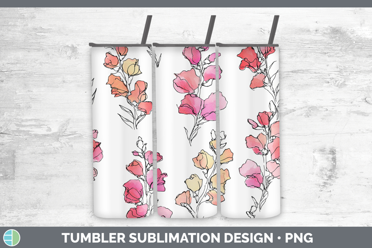 Snapdragon Flowers 01 Simple Tumbler Sublimation Design