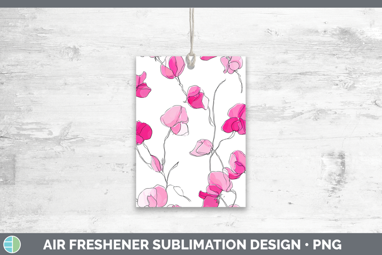 Sweet Pea Flowers 01 Simple Air Freshener Sublimation Design