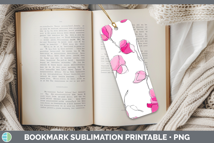 Sweet Pea Flowers 01 Simple Bookmark Sublimation Design
