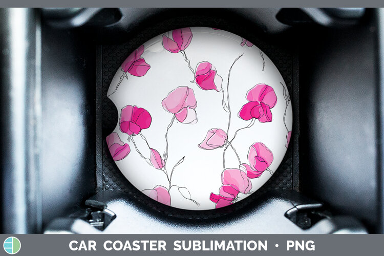 GorgeousFlowers 01 Simple Car Coaster design.