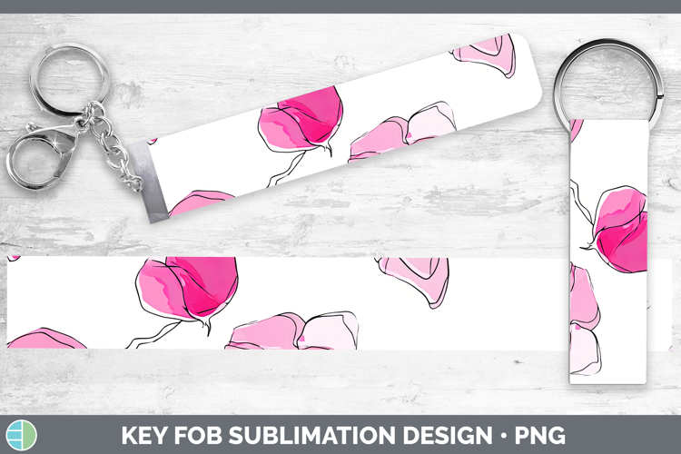 Sweet Pea Flowers 01 Simple Key Fob Sublimation Design