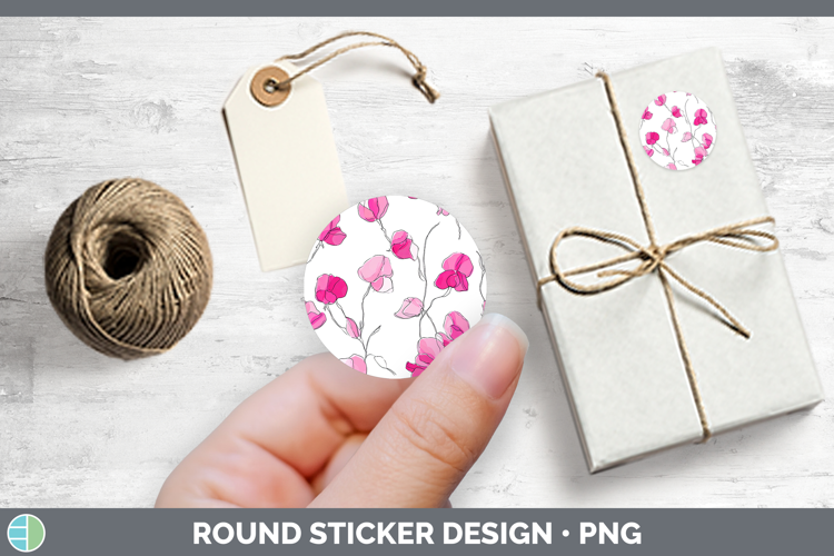 Sweet Pea Flowers 01 Simple Stickers Design