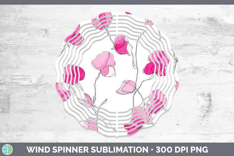 Sweet Pea Flowers 01 Simple Wind Spinner Sublimation Design