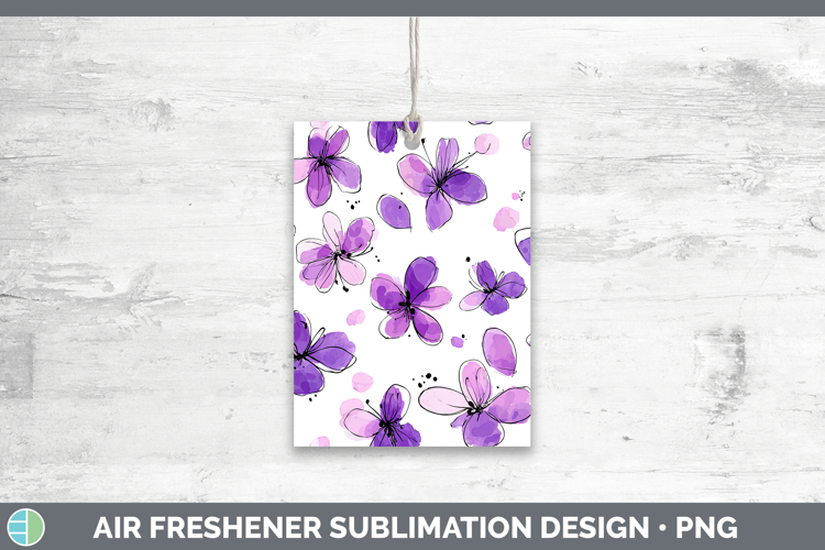Violet Flowers 01 Simple Air Freshener Sublimation Design