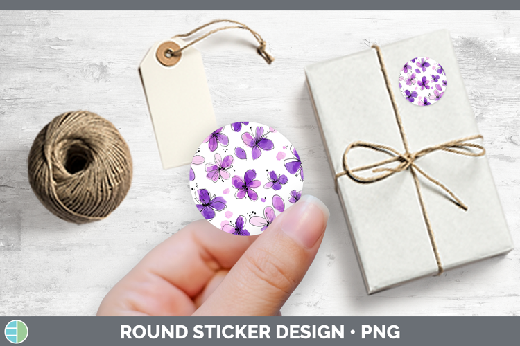Violet Flowers 01 Simple Stickers Design