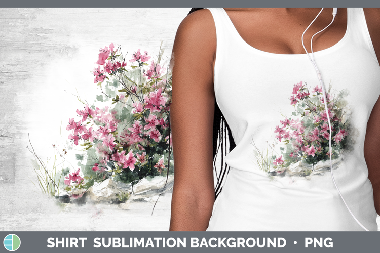 Azalea Flowers 01 Sketch Shirt Sublimation Design