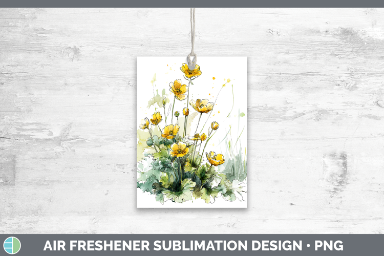 Buttercup Flowers 01 Sketch Air Freshener Sublimation Design