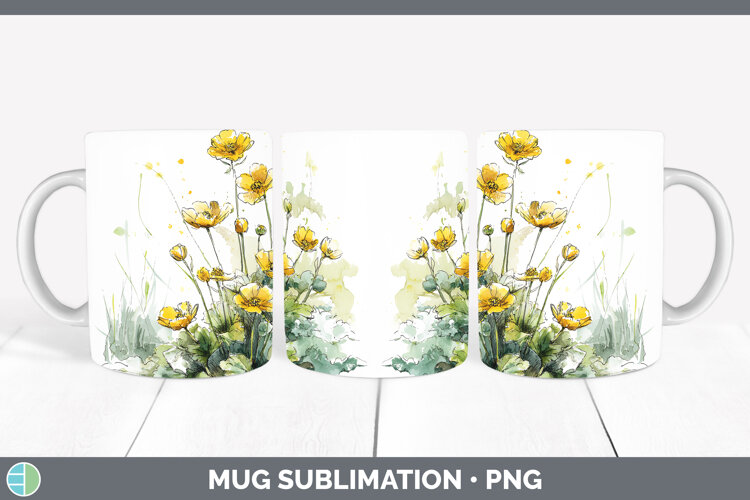 GorgeousFlowers 01 Sketch Mug Wrap design.