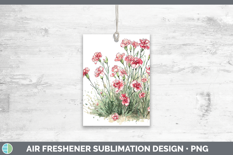 Carnation Flowers 01 Sketch Air Freshener Sublimation Design