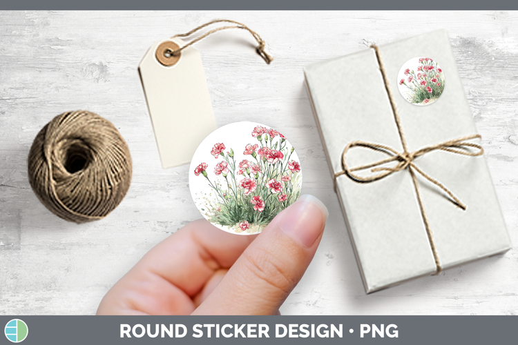 Carnation Flowers 01 Sketch Stickers Design