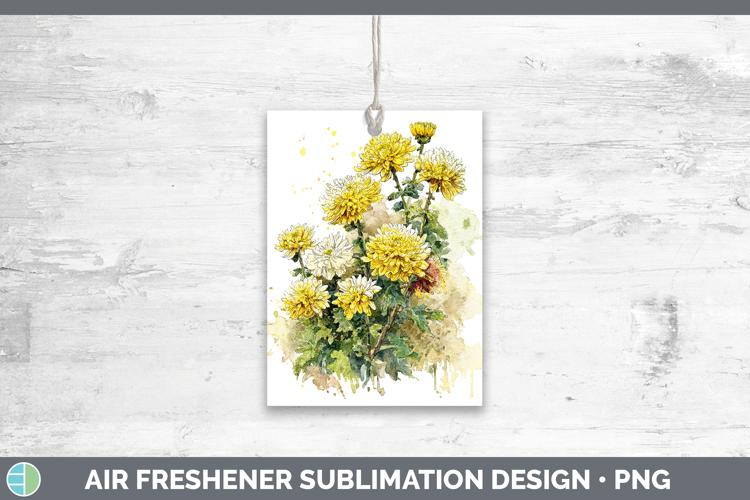Chrysanthemum Flowers 01 Sketch Air Freshener Sublimation De
