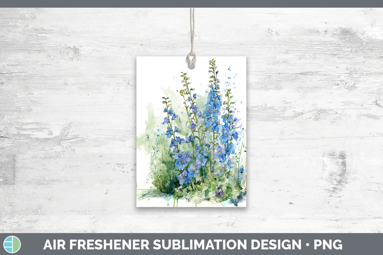 Delphinium Flowers 01 Sketch Air Freshener Sublimation Desig