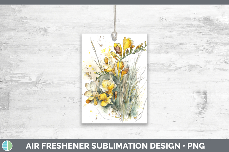 Freesia Flowers 01 Sketch Air Freshener Sublimation Design