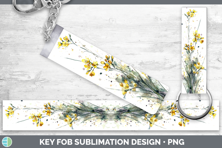 Freesia Flowers 01 Sketch Key Fob Sublimation Design