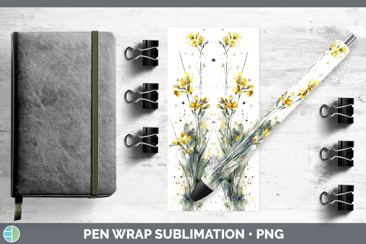 Freesia Flowers 01 Sketch Pen Wrap Sublimation Design