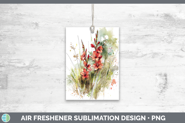Gladiolus Flowers 01 Sketch Air Freshener Sublimation Design