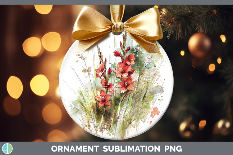 Gladiolus Flowers 01 Sketch Ornament Sublimation Design