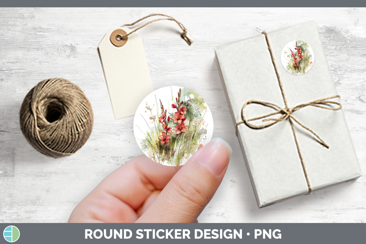 Gladiolus Flowers 01 Sketch Stickers Design